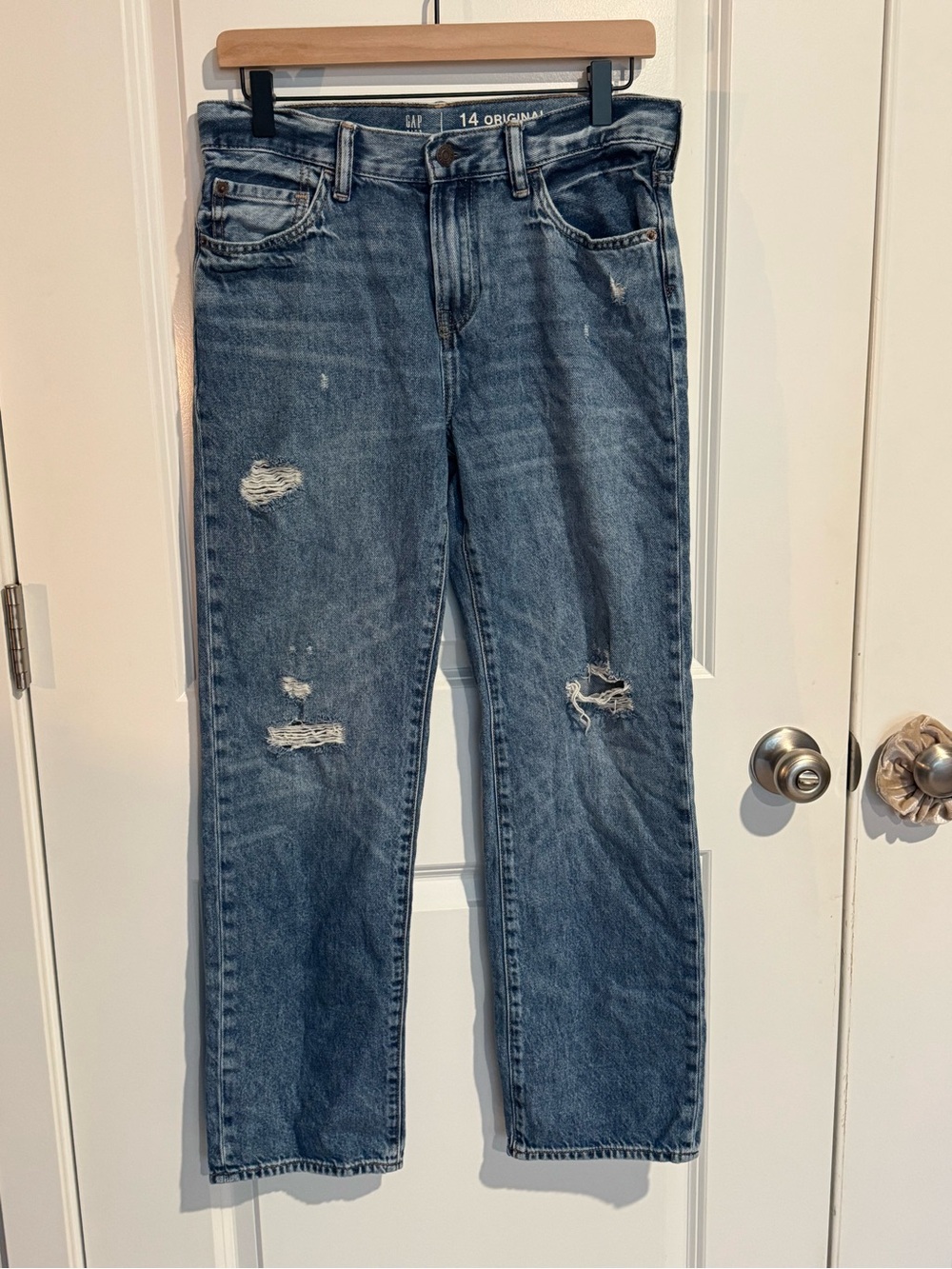 TWO PAIRS! GAP 14 Husky Distressed Blue Jeans